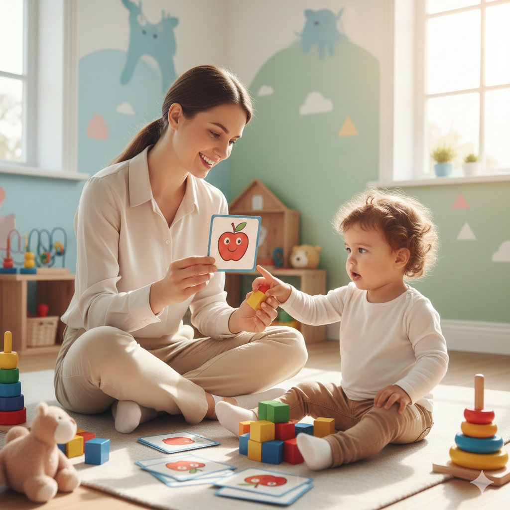 Pediatric consultation with the best speech therapist in kottyam kerala for a young boy.