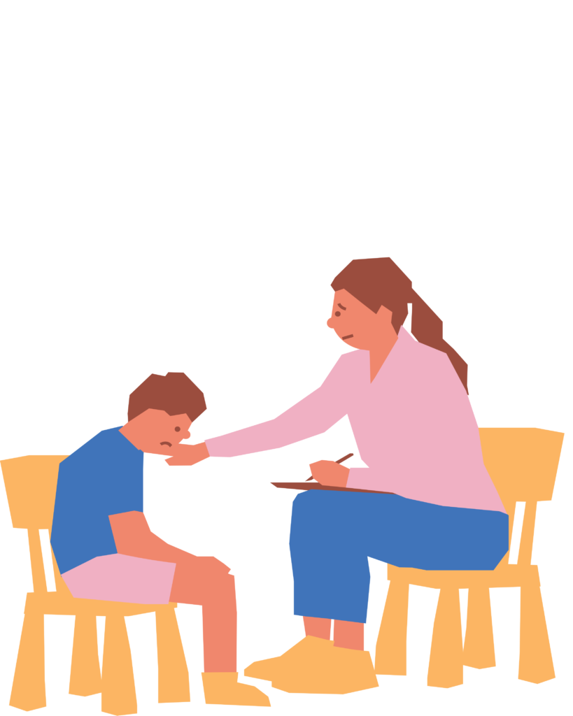 Speech therapist offering emotional support to a child during a therapy session, showing compassionate care by the best speech therapist in kottyam kerala.